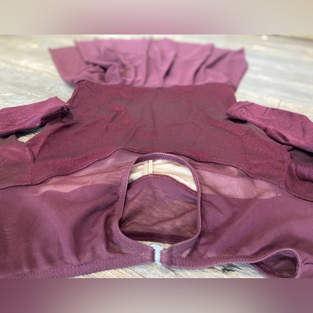 Weissman 14663 Dance Costume A Million Dreams Burgundy Ballet W/ Hair Piece XLC - Picture 6 of 11